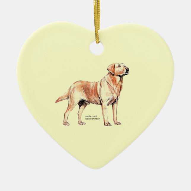 Labrador Retriever Ceramic Tree Decoration (Front)