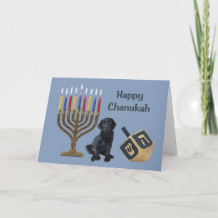 Labrador Retriever  Chanukah Card Menorah Dreidel