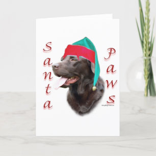 Labrador Retriever (choc) Santa Paws Holiday Card