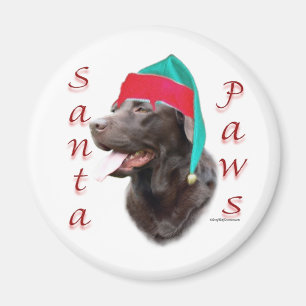 Labrador Retriever (choc) Santa Paws Magnet