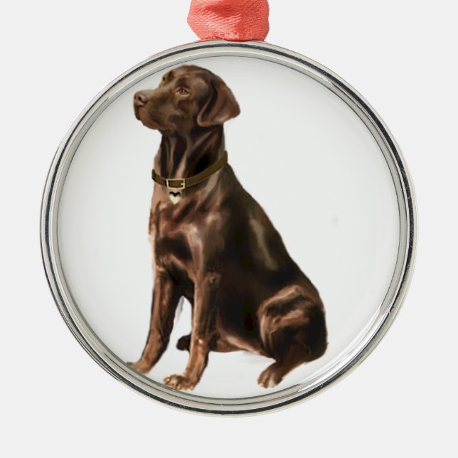 Labrador Retriever - Chocolate 1 Metal Tree Decoration (Front)