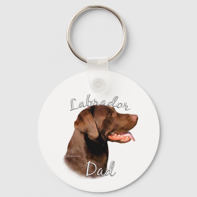 Labrador Retriever (chocolate) Dad 2 Key Ring (Front)