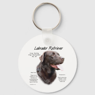 Labrador Retriever (chocolate) History Design Key Ring