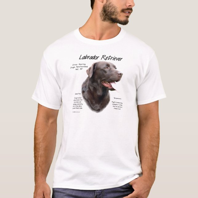 Labrador Retriever (chocolate) History Design T-Shirt (Front)