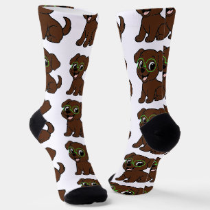 Labrador Retriever Chocolate Lab Cartoon Socks