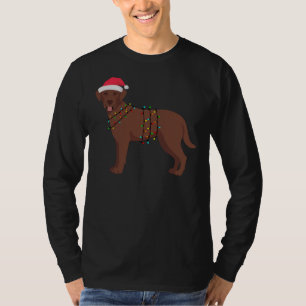 Labrador Retriever Chocolate Lab Christmas Lights T-Shirt