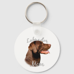 Labrador Retriever (chocolate) Mum 2 Key Ring