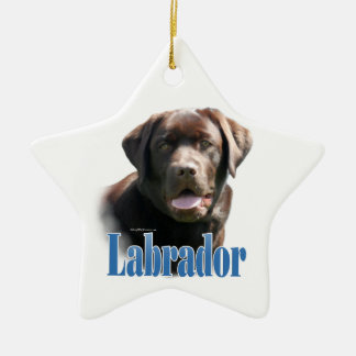 Labrador Retriever (chocolate) Name Ceramic Tree Decoration