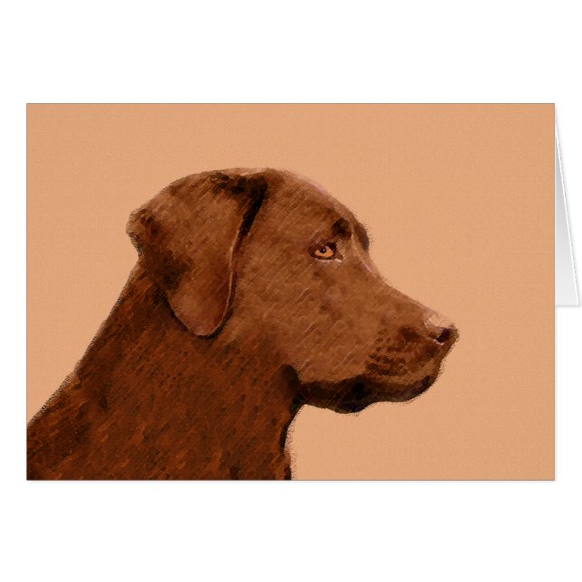 Labrador Retriever (Chocolate) Painting - Dog Art (Front Horizontal)