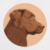 Labrador Retriever (Chocolate) Painting - Dog Art (Design 2)