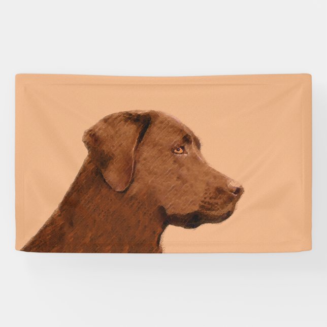 Labrador Retriever (Chocolate) Painting - Dog Art Banner (Horizontal)