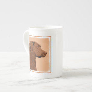 Labrador Retriever (Chocolate) Painting - Dog Art Bone China Mug