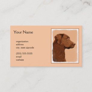 Labrador Retriever (Chocolate) Painting - Dog Art Business Card