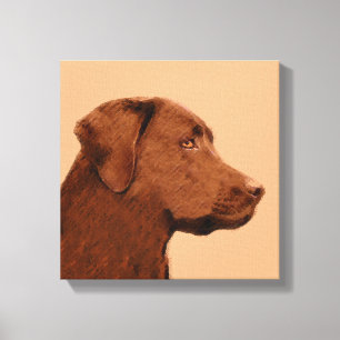 Labrador Retriever (Chocolate) Painting - Dog Art Canvas Print
