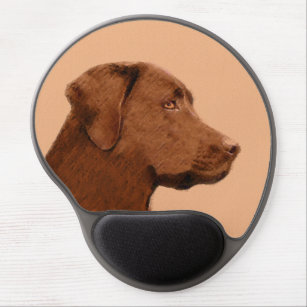 Labrador Retriever (Chocolate) Painting - Dog Art Gel Mouse Mat