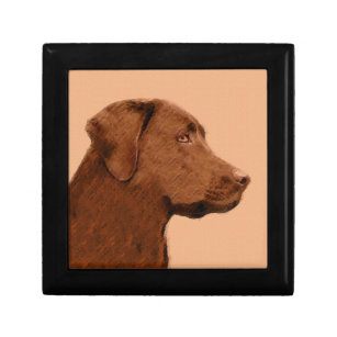 Labrador Retriever (Chocolate) Painting - Dog Art Gift Box
