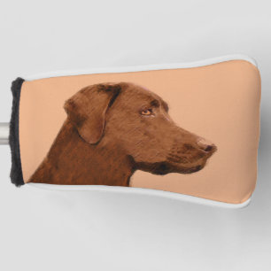 Labrador Retriever (Chocolate) Painting - Dog Art Golf Head Cover