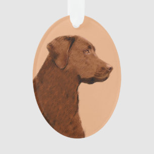 Labrador Retriever (Chocolate) Painting - Dog Art Ornament