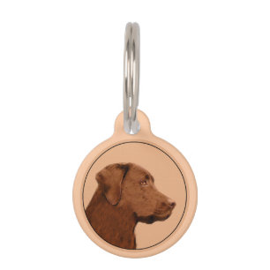 Labrador Retriever (Chocolate) Painting - Dog Art Pet Tag