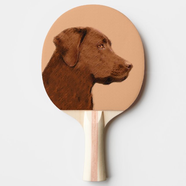 Labrador Retriever (Chocolate) Painting - Dog Art Ping Pong Paddle (Front)