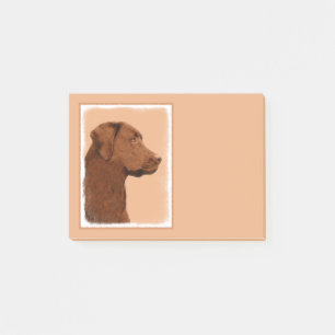 Labrador Retriever (Chocolate) Painting - Dog Art Post-it Notes