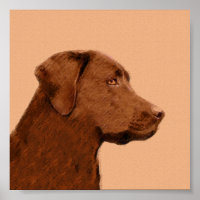 Labrador Retriever (Chocolate) Painting - Dog Art