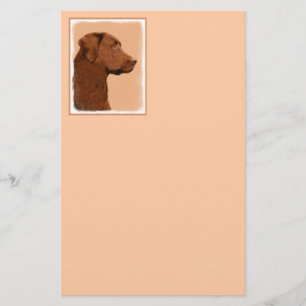 Labrador Retriever (Chocolate) Painting - Dog Art Stationery