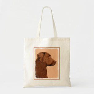 Labrador Retriever (Chocolate) Painting - Dog Art Tote Bag