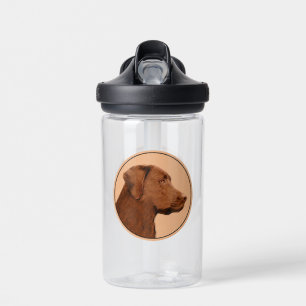 Labrador Retriever (Chocolate) Painting - Dog Art Water Bottle