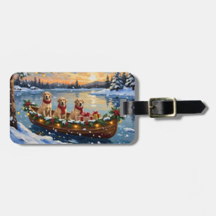 Labrador Retriever Christmas Boat Holiday Luggage Tag