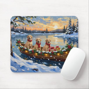 Labrador Retriever Christmas Boat Holiday Mouse Mat
