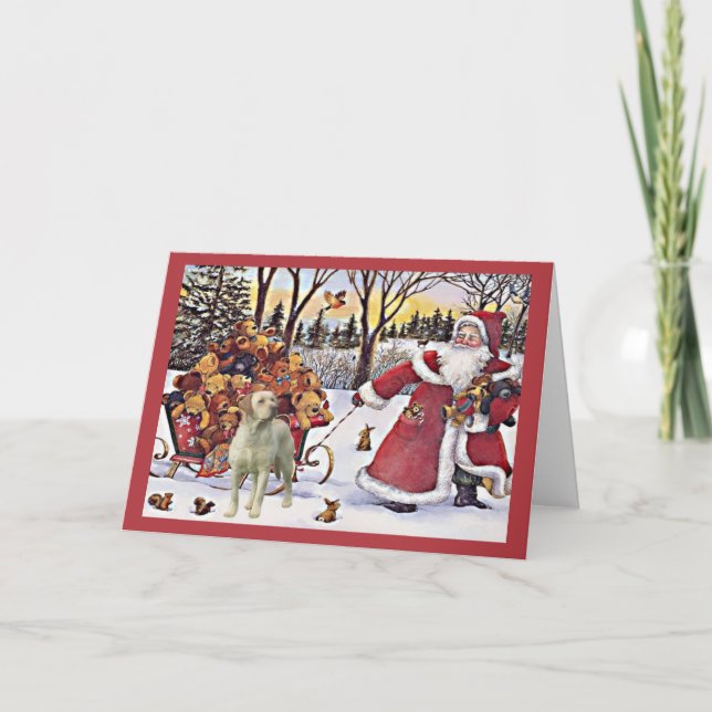 Labrador Retriever  Christmas Card Santa Bears7 (Front)