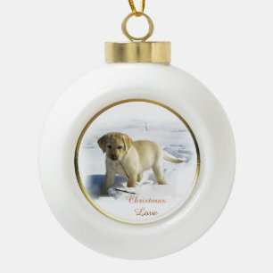 Labrador Retriever Christmas Ceramic Ball Christmas Ornament
