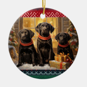 Labrador Retriever Christmas Ceramic Tree Decoration