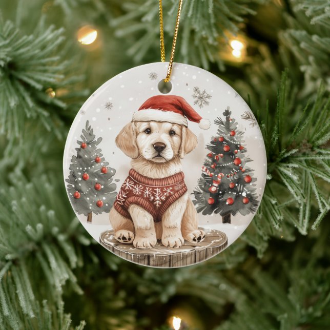 Labrador Retriever Christmas Dog Ceramic Tree Decoration (Tree)