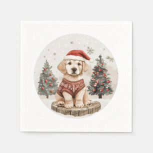 Labrador Retriever Christmas Dog Napkin
