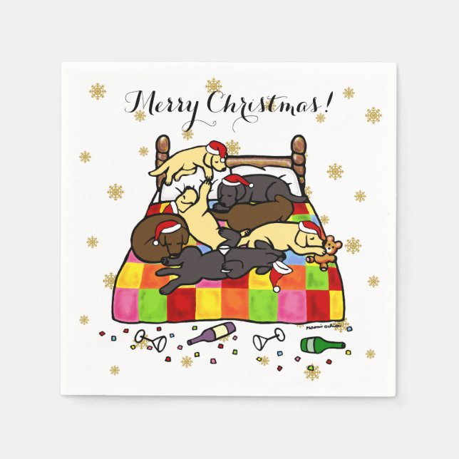 Labrador Retriever Christmas Eve Napkins (Front)