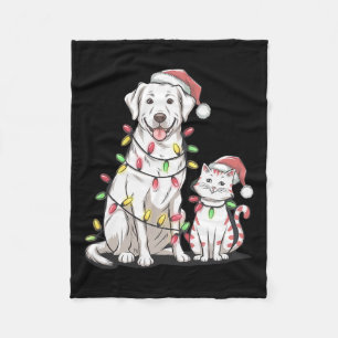 Labrador Retriever Christmas Festive Dog Cat Lover Fleece Blanket