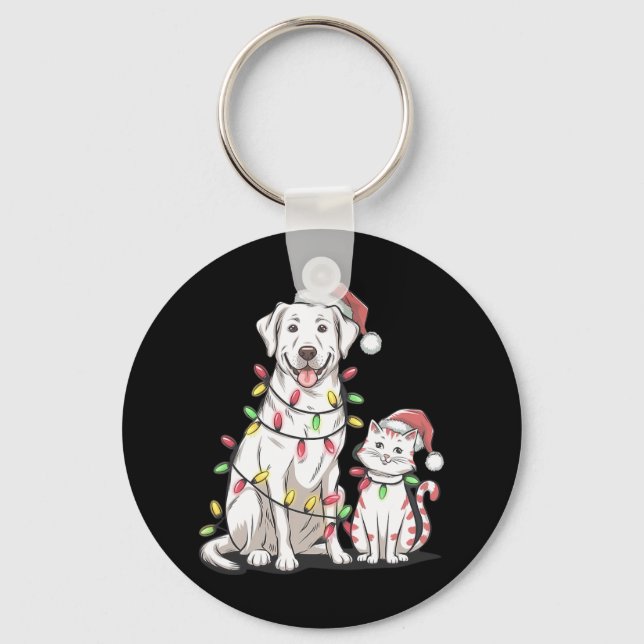 Labrador Retriever Christmas Festive Dog Cat Lover Key Ring (Front)