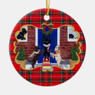 Labrador Retriever Christmas fun Ceramic Tree Decoration