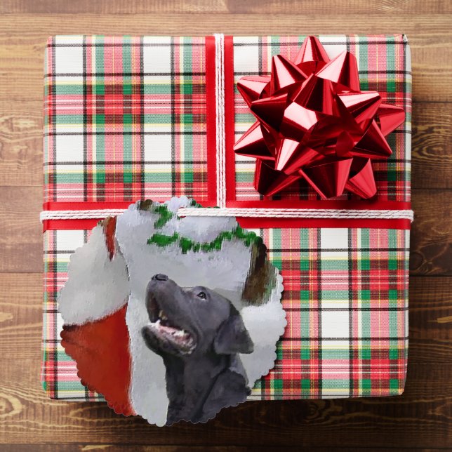 Labrador Retriever Christmas Gifts Tree Decoration Card (Insitu (Gift))