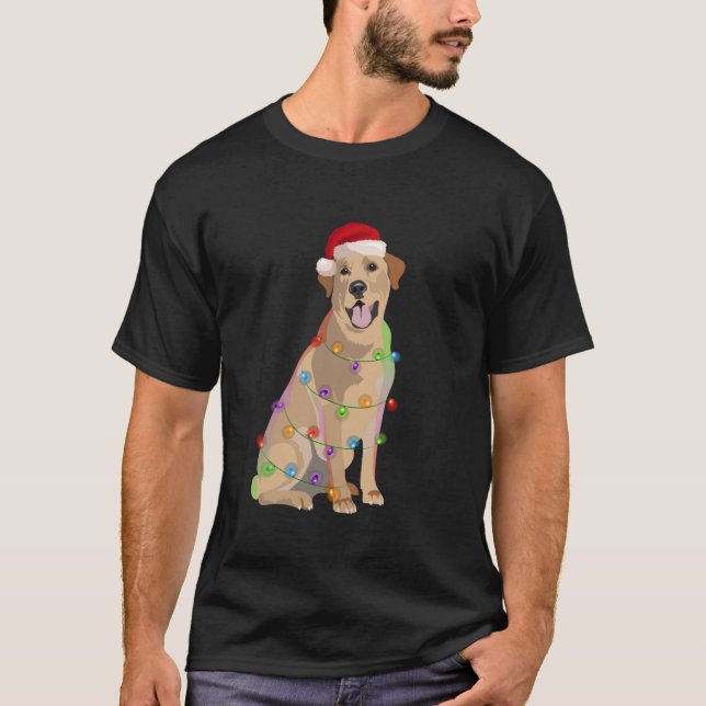 Labrador Retriever Christmas Lights Xmas Dog Lover T-Shirt (Front)