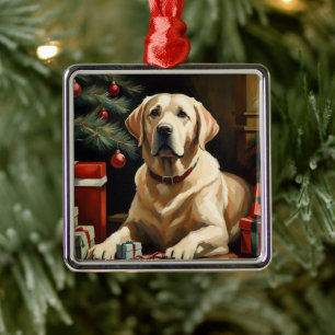 Labrador Retriever Christmas Metal Tree Decoration
