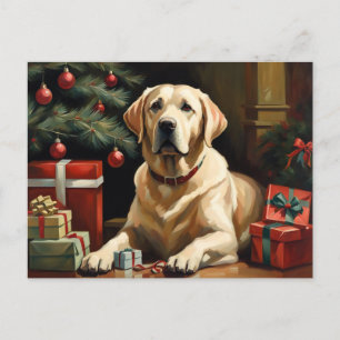 Labrador Retriever Christmas Postcard