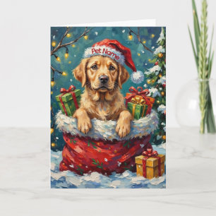 Labrador Retriever Christmas Santa Bag Adventure Card