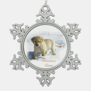Labrador Retriever Christmas Snowflake Pewter Christmas Ornament