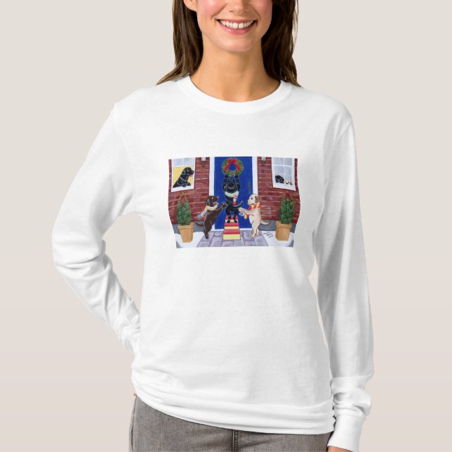 Labrador Retriever Christmas T-Shirt (Front)