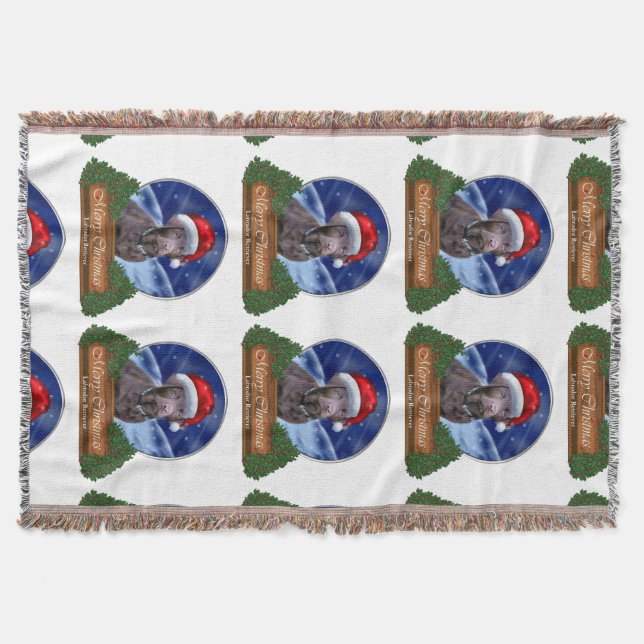 Labrador Retriever Christmas Throw Blanket (Front)