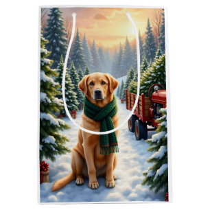 Labrador Retriever Christmas Tree Farm Art Medium Gift Bag