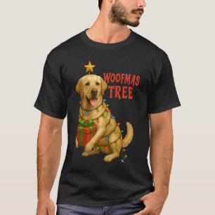 Labrador Retriever Christmas Tree Lights Woofmas D T-Shirt